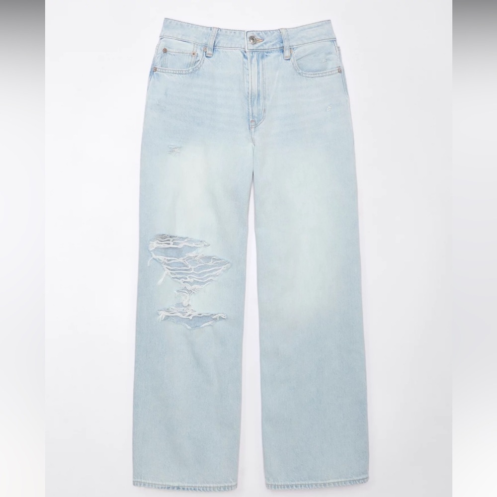 American Eagle Outfitters High Rise Baggy Wide Leg Ankle Jeans